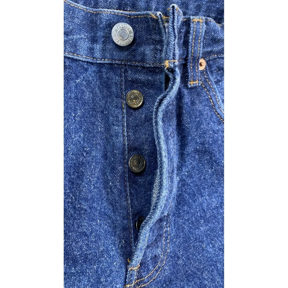 Vintage Levi's 501 Fuzzy Blue Denim‎ Jeans USA 80's 29x30 (Actual 27x27)